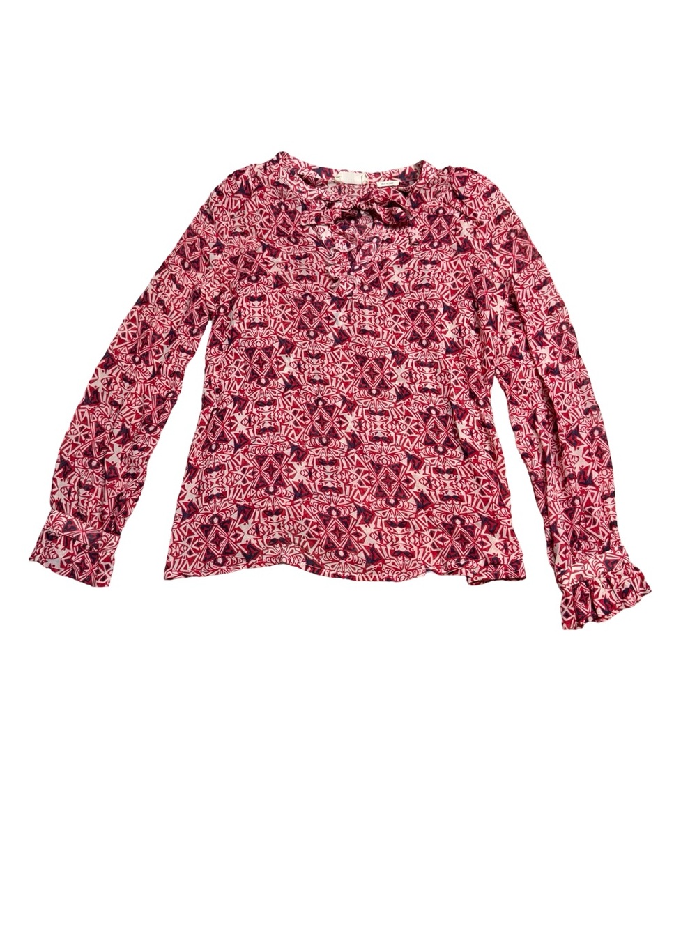 ✨ba&sh Rodeo Lady Blouse Red Print XS US 4 Boho Top✨ - Picture 3 of 8
